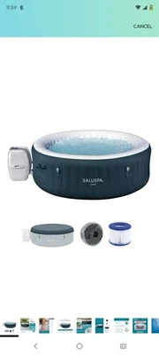 Надувная гидромассажная ванна Bestway SaluSpa Aruba AirJet со 110 успокаивающими струями, серая - Изображение 1 из 4