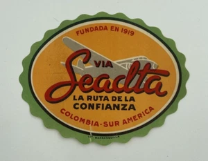 Original Vintage Luggage Label*Sticker Seaclta La Ruta De La Confianza Columbia - Picture 1 of 2
