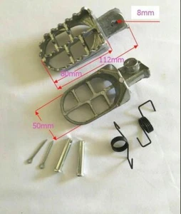 Silver Foot Pegs For Honda XR100R XR100 XR80R XR80 XR75R XR75 XR50R Dirt Bike   - Picture 1 of 3