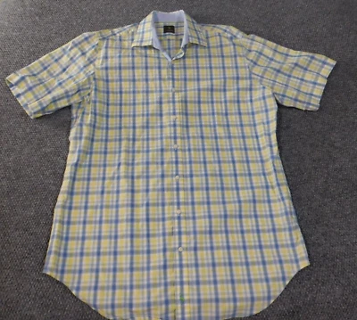 camisa tailorbyrd XXL masculina amarela alta xadrez botão para cima clássica casual - Imagem 1 de 4