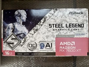 ASRock Radeon RX 7600 XT Steel Legend 16GB OC RX7600XT SL 16GO Graphics Card NEW - Picture 1 of 13