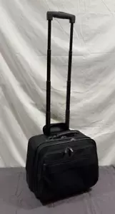 Hartmann Black Upright Rolling Carry-On Bag 9" x 14" x 15.5" Fast Shipping - Picture 1 of 12