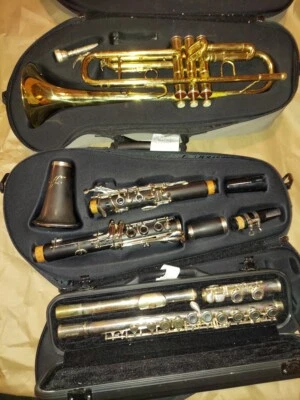 THREE: FirstAct Flute AND Trumpet AND Clarinet w/ Cases, Good Condition - Image 1 of 4