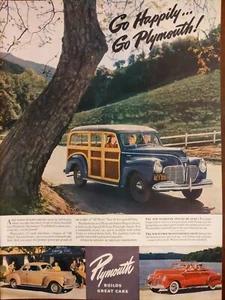 1941 vintage Plymouth print ad. Go happily... Go Plymouth! - Picture 1 of 1