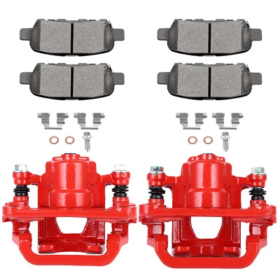 Rear Brake Calipers And Ceramic Pads For 2011-2012,2014-2016 Nissan Sentra Red Foto 1 de 4