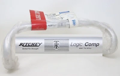 NOS RITCHEY LOGIC COMP SILVER HANDLEBAR BARS SIZE 42 c-c VINTAGE OLD ALUMINIUM - Image 1 of 4