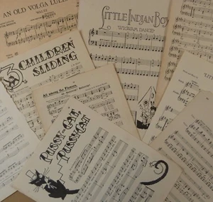 Vintage nursery-lullaby-children Lied Musik Papier Maybe für Kunst Handwerk - Bild 1 von 1