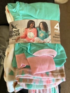 Eddie Bauer Youth Girl's 4 Piece PJ Sleep Set - (xs 5/6) - NWT - Picture 1 of 9