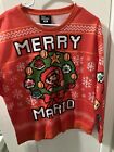 Nintendo RED Super Mario Bros Merry Christmas Ugly Sweater Sweatshirt X Large