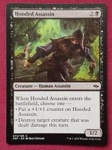 Magic The Gathering FATE REFORGED HOODED ASSASSIN black card MTG - Picture 1 of 2
