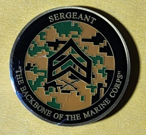 USMC - SERGEANT - Backbone of the Marine Corps CALLENGE COIN - Once a Marine - Picture 1 of 4
