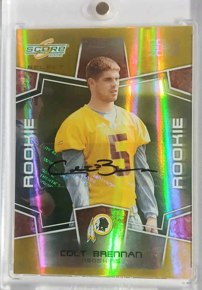 2008 Score Football COLT BRENNAN #418 Gold Zone AUTO RC #19/40  Hawaii Warriors - Image 1 of 1