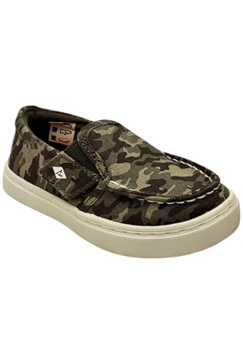 Mocasín sin cordones lavable Sperry para niños pequeños Salty Jr camuflaje Foto 1 de 3