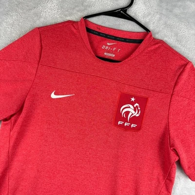 Camiseta de fútbol Francia para hombre roja mediana kit de entrenamiento de fútbol francés Nike Dri Fit Foto 1 de 4