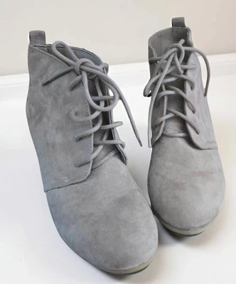 New Directions Botines de Cuña Zapatos para Mujer Talla 7.5 Marrón Gamuza Con Cordones Foto 1 de 4