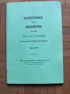 1969 BUCH FRAGE & ANTWORT 26-L & 26-L EINHEITLICHE LOK BREMSAUSRÜSTUNG - Bild 1 von 6