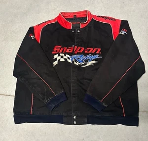 Vintage Snap-on Racing Jacket Men’s XXL Black Red Embroidered Logo - Picture 1 of 4