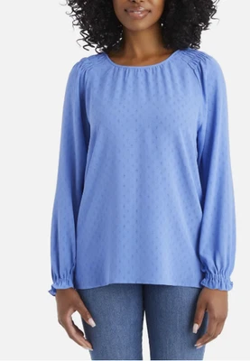 Jessica Simpson Women's Textured Blouse, Blue, Size Medium - Image 1 of 3