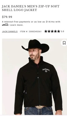 Chaqueta Jack Daniels Cremallera Soft Shell Logo Talla S Negra Foto 1 de 4