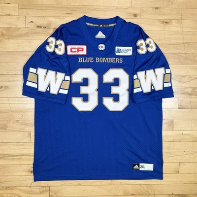 Andrew Harris Winnipeg Blue Bombers Signed CFL Adidas Jersey Size 2XL - Image 1 of 4
