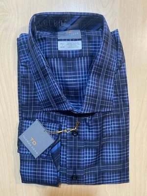 Thomas Dean Button Down Shirt 4XT Long Sleeve Dress Blue NEW With Tags NWT 4XL - Image 1 of 4