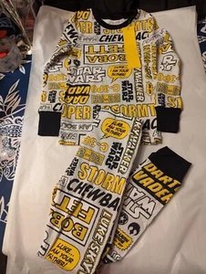 Star Wars Little Boys Small (6-7) Yellow Star Wars Terms Pajamas 2 Pc. New - Picture 1 of 6