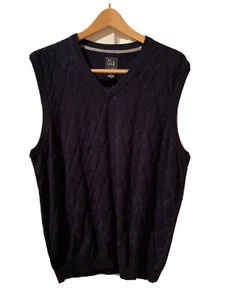 Jos A Bank Sweater Vest Mens L Large Navy Blue Traveler Washable Pima Cotton NWT - Picture 1 of 11
