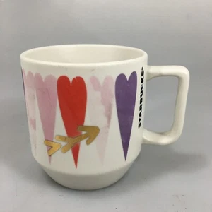 Starbucks Red Pink Purple Hearts Gold Arrows Valentine Coffee Mug 12 oz 2016 - Picture 1 of 5