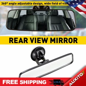 Car Interior Mirror View Rear Wide Suction Flat Cup Universal Angle Adjustable - Picture 1 of 12