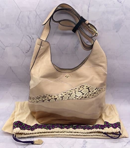 Tory Burch Landscape Snake Patchwork Hobo Crossbody Bag - Picture 1 of 22