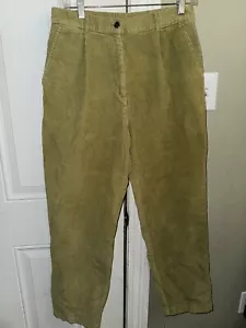 L.L.Bean Womens Green Cotton Corduroy High-Rise Regular Fit Trouser Pant Size 8 - Picture 1 of 7