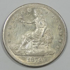 1874-S Trade Dollar ALMOST UNCIRCULATED Silver Dollar  - Picture 1 of 4