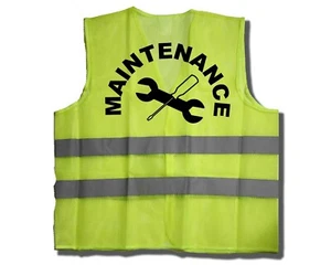 Maintenance Staff Safety Vest Mesh Reflective Yellow  XL High Vis Silver Strip - Picture 1 of 3