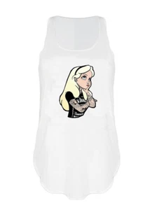 Alice in wonderland print tank top shirt Rebel tattoo JD vest singlet - Picture 1 of 9