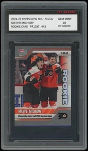 Matvei Michkov 2024-25 Topps Now NHL Sticker 1st Graded 10 Rookie Card Flyers 43 - Picture 1 of 1
