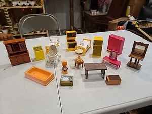 Vintage Dollhouse Furniture Miniature LOT - Picture 1 of 13