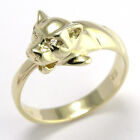 14K Solid Yellow Gold Cat Head Ring, Available Sizes 4 To 9.5 #R469.