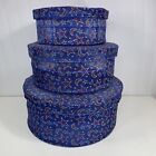 VTG 3Pc Once Upon A Rose Sheer Moon Stars Stackable Nesting Hat Storage Boxes