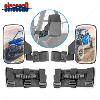 UTV Side View Mirrors W/Handle Grabs Sets For Honda Pioneer 500 / 520 2015-2025 - Image 1 of 4