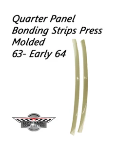 1963-Early 64 - Corvette - Press Molded Quarter Panel Bonding Strips-Pair-Blonde - Foto 1 di 18