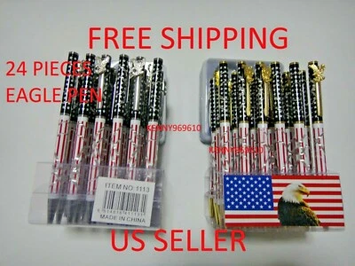 Bolígrafo 24X-NEGRO Tinta EE. UU. Estrellas y Rayas Bandera Americana con Clip Águila Foto 1 de 4