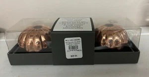 Williams Sonoma Copper Pumpkin Candle Holders Tiny Taper Set - Picture 1 of 7