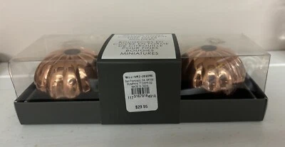 Williams Sonoma Copper Pumpkin Candle Holders Tiny Taper Set - Image 1 of 4