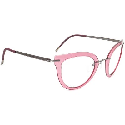 Óculos de sol Silhouette armação apenas 8155 60 6223 titânio roxo olho de gato Áustria 49mm - Imagem 1 de 4