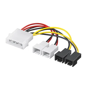 PC Lüfter Stromkabel 5,25" auf 2x 12V / 2x 5V Stecker 4-fach Verteiler Adapter - Afbeelding 1 van 2