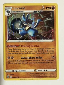 Pokemon TCG - Lucario 079/172 - M - HOLO - BRILLIANT STARS - Same Day Shipping - Picture 1 of 2
