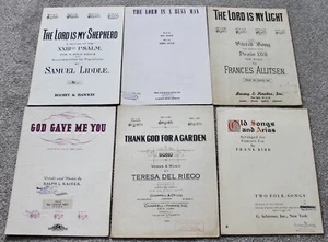 Lot Of 6 Nice Old Sheet Music With GOD LORD In Title Piano Vocal - Picture 1 of 9