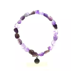 Armband Perlen Amethyst Aus Brasilien Made IN Frankreich Größe Anpassbar - Bild 1 von 6