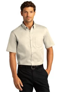 Port Authority W809 Mens Short Sleeve SuperPro React Twill Dress Shirt - Picture 1 of 18