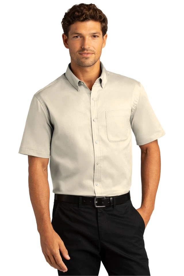 Port Authority W809 Mens Short Sleeve SuperPro React Twill Dress Shirt - Image 1 of 1